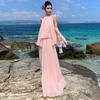New High-end French Vacation Chiffon Pleated Streamer On Suspender Two-piece Set + Skirt Cover