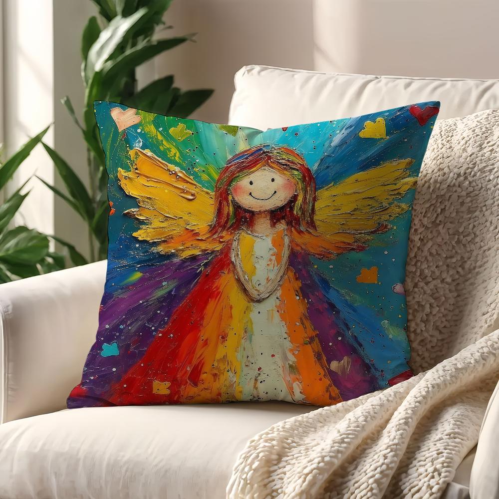 Anime Angel Pattern cushion cover For Pillow Printing Sofa Decoration Home Car Room Coffee Shop Office Nordic Simplicity