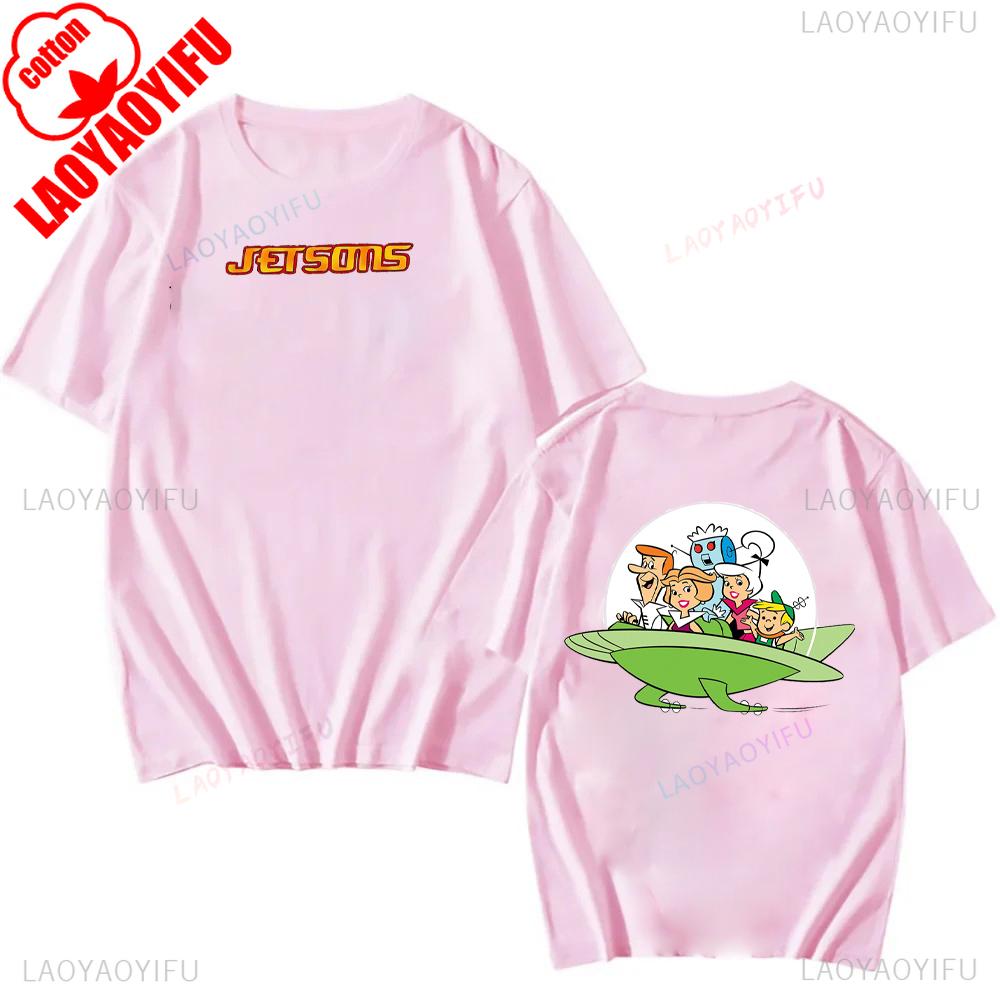 The Jetsons Printed T-shirt Tops Cartoon The Jetsons Letter Clothes Comfy Casual Breathable T Shirt Social Club