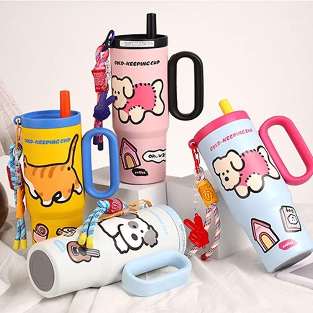 720ml Outdoor Insulated Mug Leak Proof Drinking Straw Cup  Kitchen Supplies