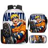 3Pcs Set NARUTO Anime Kids Backpack Mochila with Crossbody Bag & Pencil Case, Lightweight & Durable, for Ages 6-10 Boys & Girls