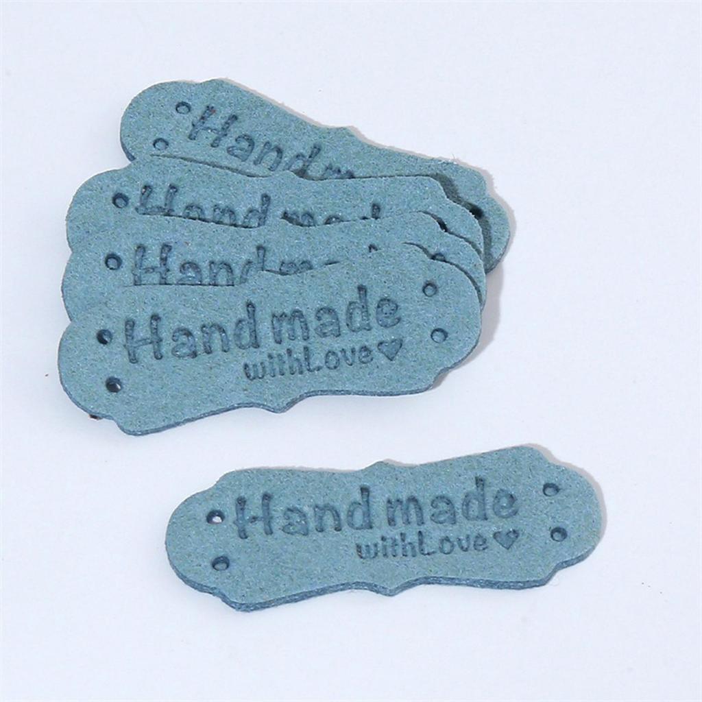 50 Pieces Handmade Labels Embossed Tag Leather Tags for Sewing Accessories