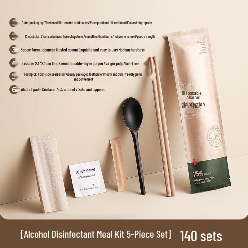 Disposable Cutlery Sets with Alcohol Wipes