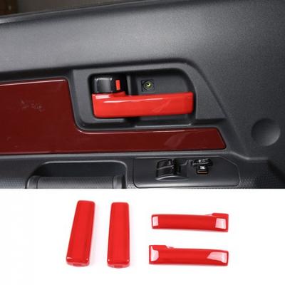 ABS Red Inner Car Door Handle Cover Trim For Toyota FJ Cruiser 2007-21