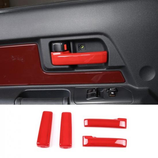 

ABS Red Inner Car Door Handle Cover Trim For Toyota FJ Cruiser 2007-21