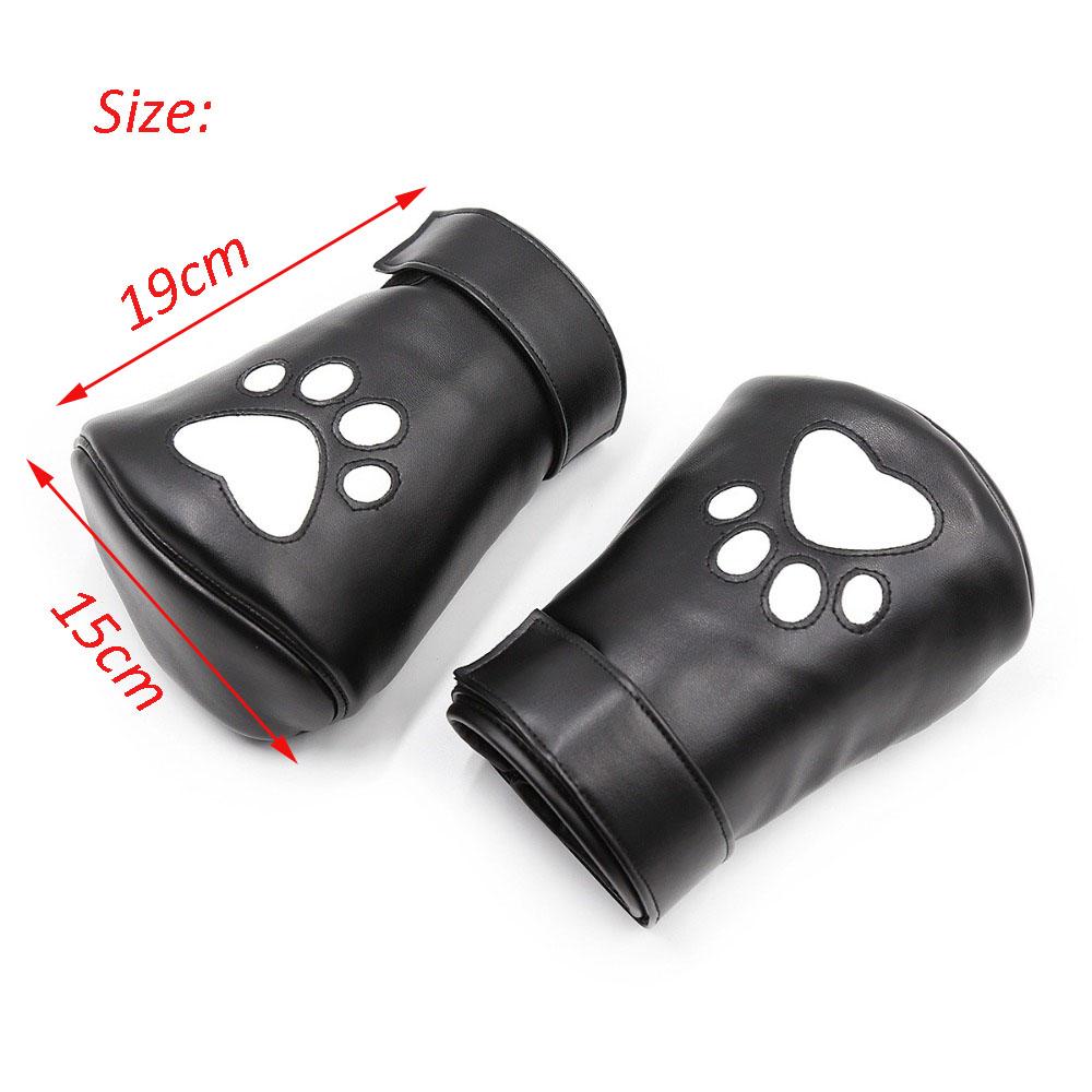 Sex Toys BDSM Bondage Restraints Gloves Fetish  Role Play For Adult Games Soft Padded Fist Mitts,PU Leather Dog's Paw Fist Glove