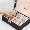 Double-Layer Velvet Jewelry Box High Capacity Leather European Jewelry Storage Box Large Space Jewelry Holder Gift Box