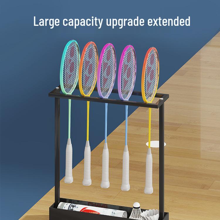 Large Capacity Racket Display Rack for Badminton & Tennis - School & Fitness Equipment Storage Basket
