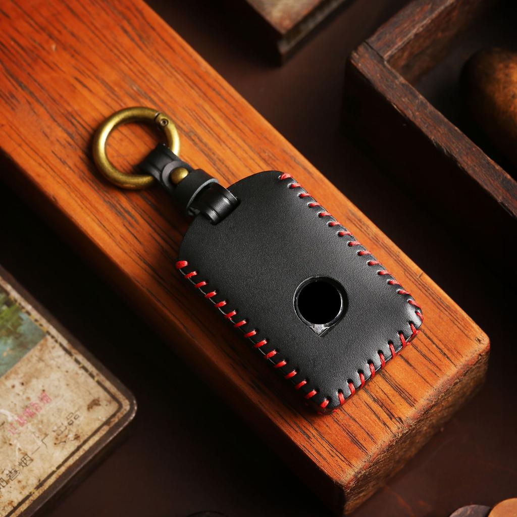 Suitable for Volvo Key Case S90 Leather XC90 Handmade XC60 Shell Ring S60 Car Key Case