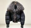 European and American natural real fox fur collar white duck down jacket women's short foreign style fashionable versatile warm jacket