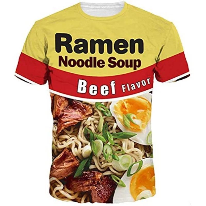 Men's 3D T Shirts Personalized Food Noodles Cheetos Chicken Takis Tops Street Casual Oversized T-Shirts Pullover