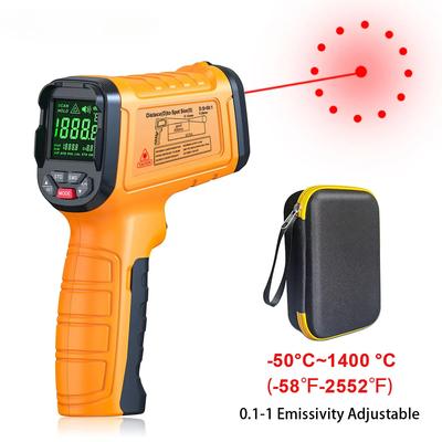 DT1000 DT1600 Termómetro Infrarrojo Profesional 13 Puntos Láser Sin Contacto Pirómetro Digital Pistola de Temperatura IR Alarma de Alta Temperatura