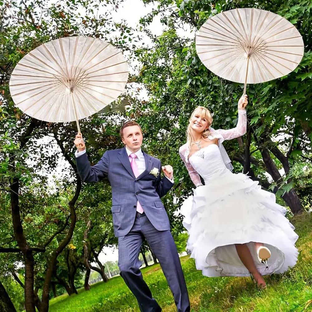 10-1pcs Oiled Paper Umbrella 60cm DIY White Umbrella Photography Props Decorative Chinese Parasol for Wedding Party Decor