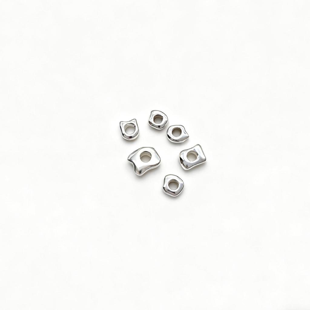 S925 Sterling Zilver Onregelmatige Gebroken Afstandhouder Kralen voor DIY Sieraden en Armbanden Weven
