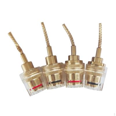 4Pcs Speaker Binding Post Connector Portable Quick Disconnect Easy To Mount Adapter