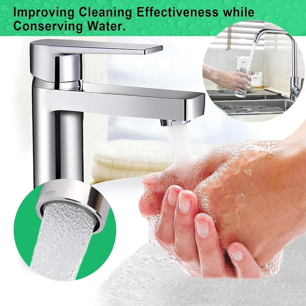 Sink Aerator Replacement Parts for Bathroom or Kitchen Sink Faucet Filter, Fit for Internal and External Thread Faucet Aerators, with Washer (12pcs)