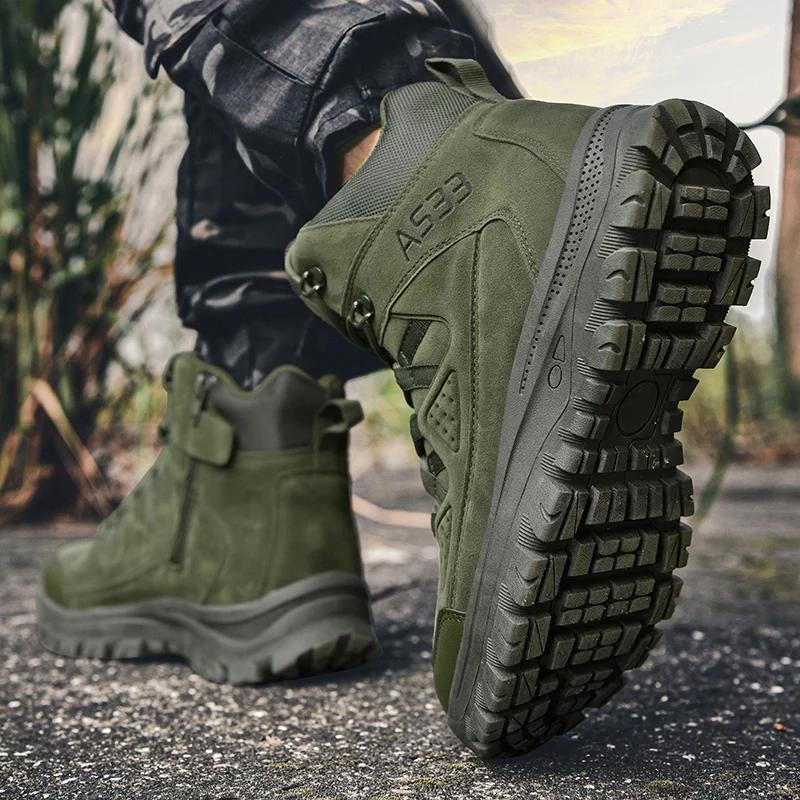 Men Tactical Boots Breathable Waterproof Climbing Shoes Outdoor Military Size Boot Male Ankle Plus Motorcycle Brand Hiking Shoes