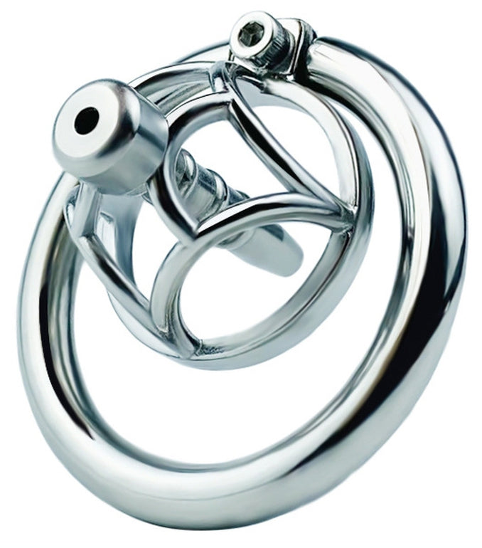 Metall-Keuschheitskäfig mit Hexy-Harnröhren-Plug 3 x 3,3 cm - CockLock - Keuschheitskäfige