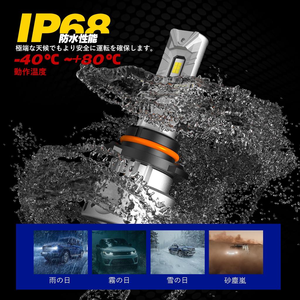 9012 LED Headlight, Fog Light, Explosive Light, White, 6,500 K, Compatible with Vehicle Inspection,