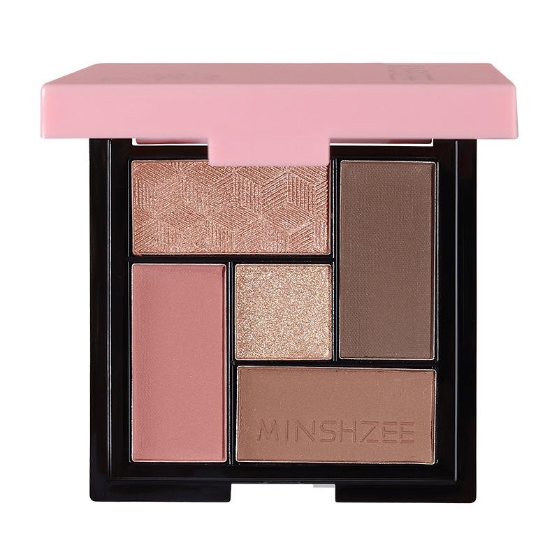 Mingxi Zhi Five-Color Matte & Pearlescent Earth Tones Eyeshadow Palette - Multi-use Contour Palette for Women