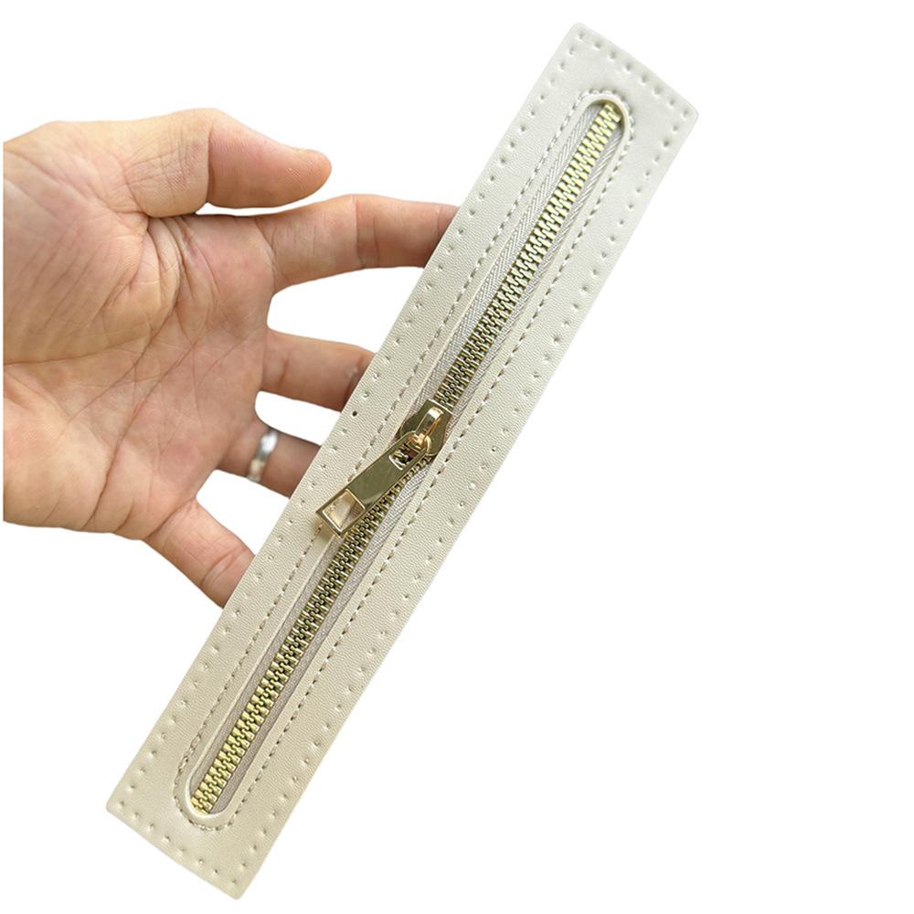 Long PU Band Zippers Close-end Auto-lock Type Gold Color Metal Zipper DIY Bag Accessories