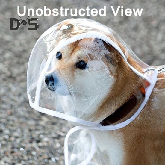 Jachetă de ploaie transparentă pentru câini de companie, cu glugă, impermeabilă, la modă, ușoară, pentru animale de companie, haină de ploaie pentru câini mici și medii, pisici