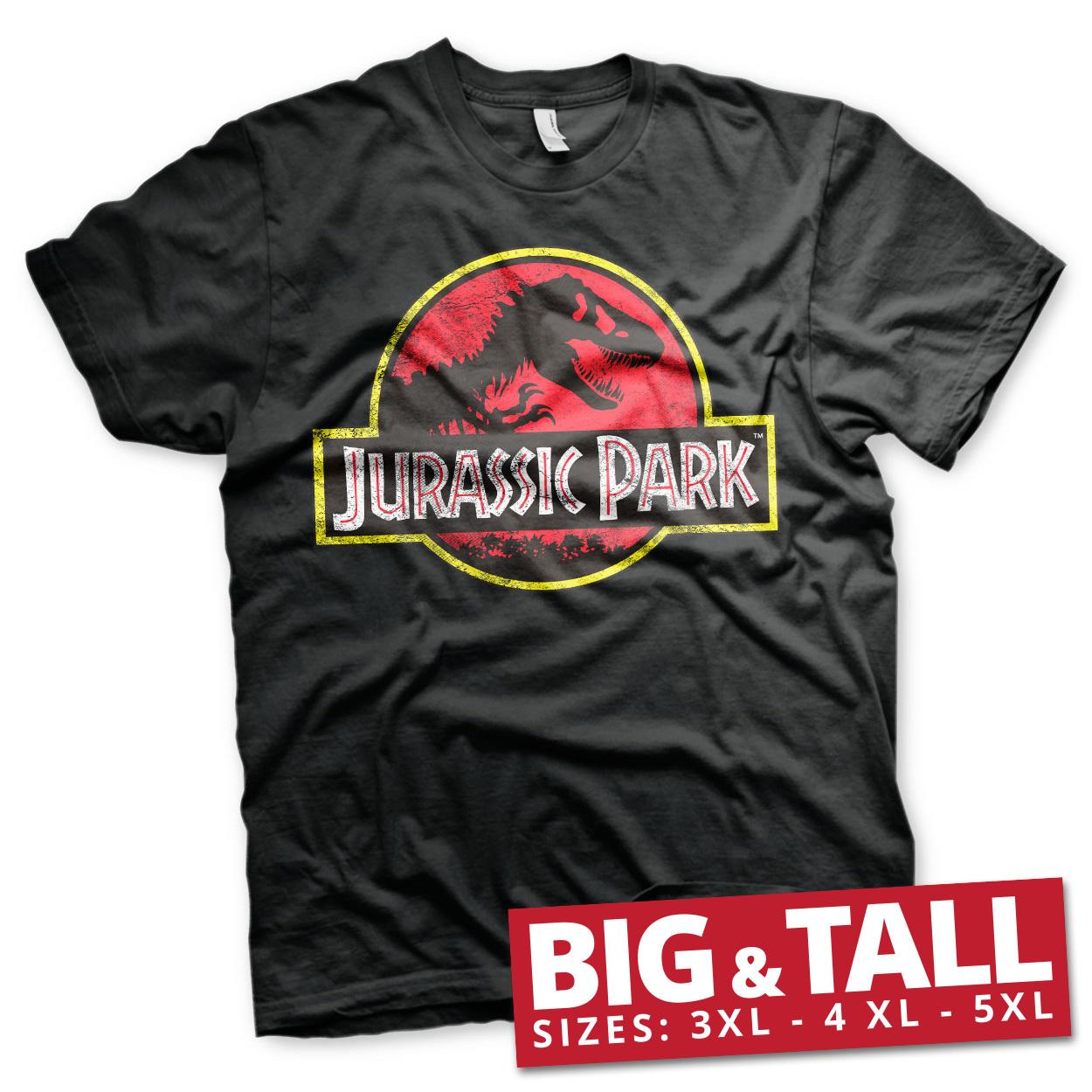 Officially Licensed Jurassic Park Distressed Logo BIG TALL 3XL4XL5XL T-Shirt XXL
