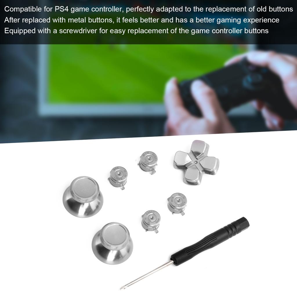 Game Controller Aluminum Alloy Buttons Thumb Stick Set Replacement Parts