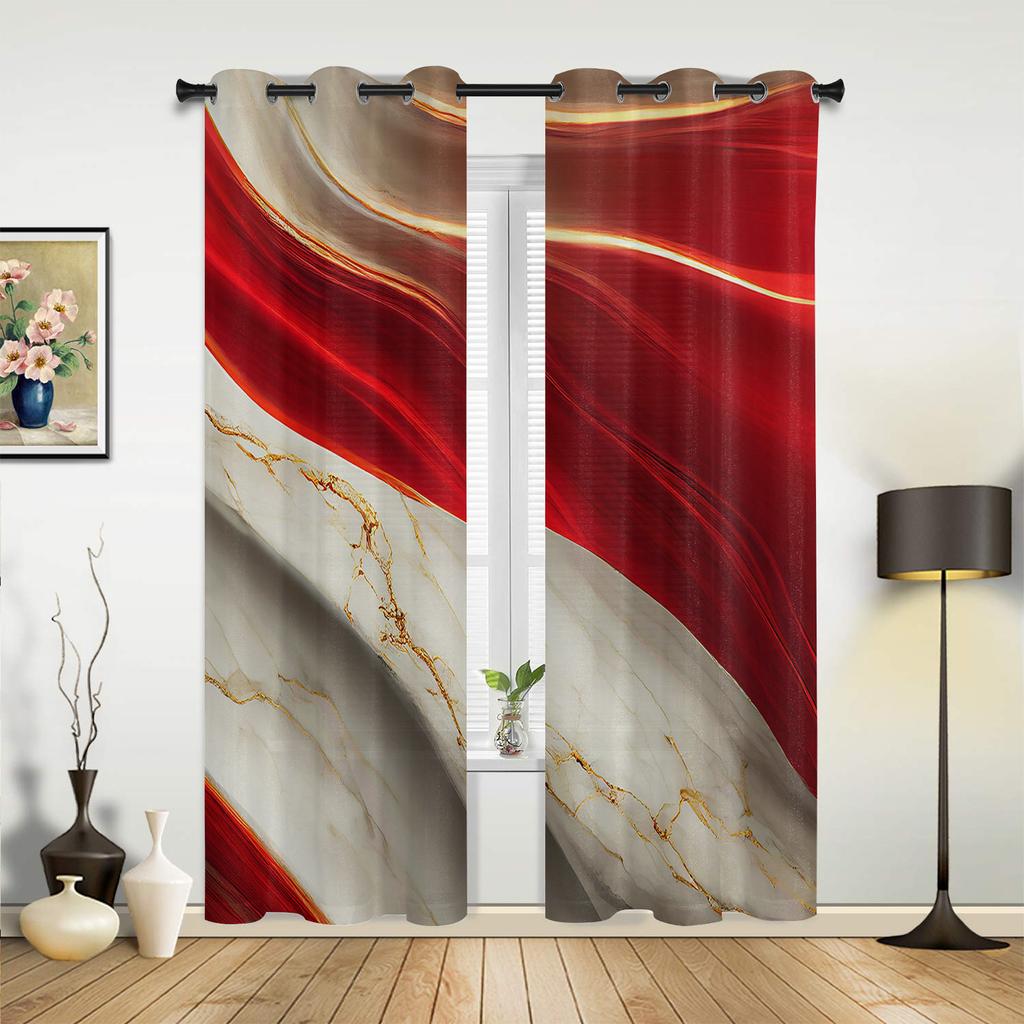 Marble Texture Aqua Curtains for Bedroom Living Room Drapes Kitchen Children's Room Window Curtain Modern Home Decor