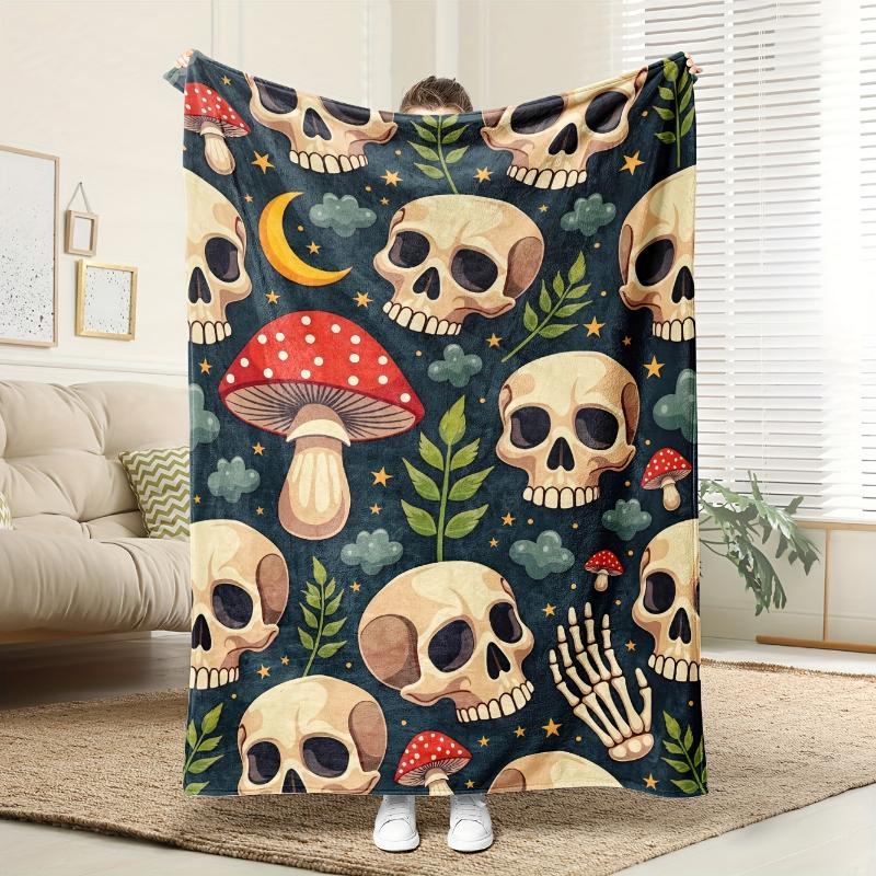 Bloody Handprint Halloween Print Throw Blanket,Soft,Lounge,Game Room,Home Cinema,Ideal For Themed Gatherings,Birthday Gifts
