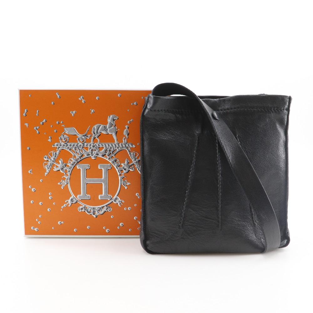 HERMES Toudu Shoulder Bag black Calfskin unisex Used