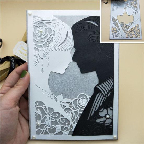 

Невеста жених металлический трафарет DIY скрапбук бумажные карты тиснение ремесленный трафарет серебряный