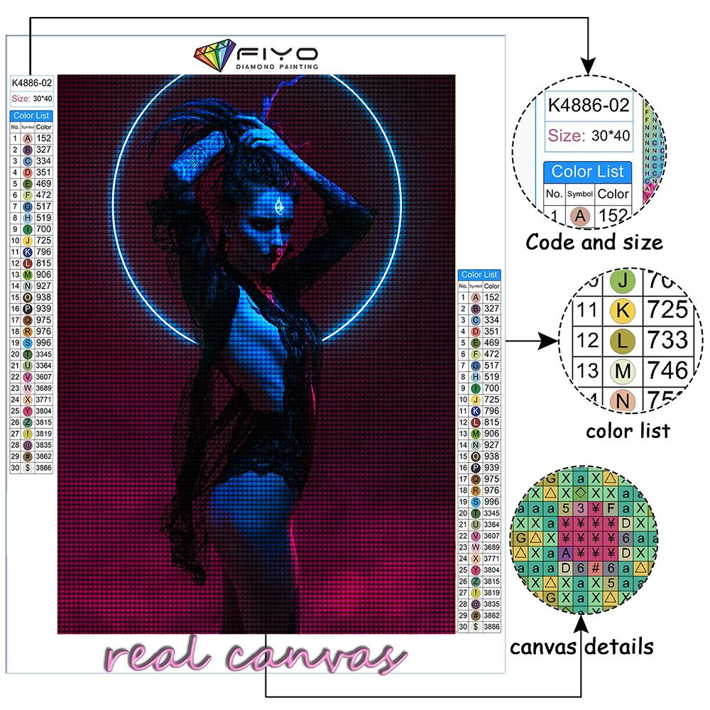 5D DIY Cyberpunk Sexy Art Cross Stitch Rhinestones Diamond Drawing Embroidery Mosaic Home Decor