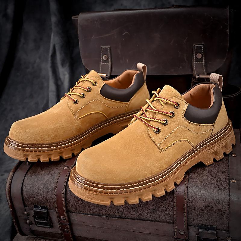 Martin Shoes Męskie retro rabarbarowe buty, niskie, pojedyncze buty