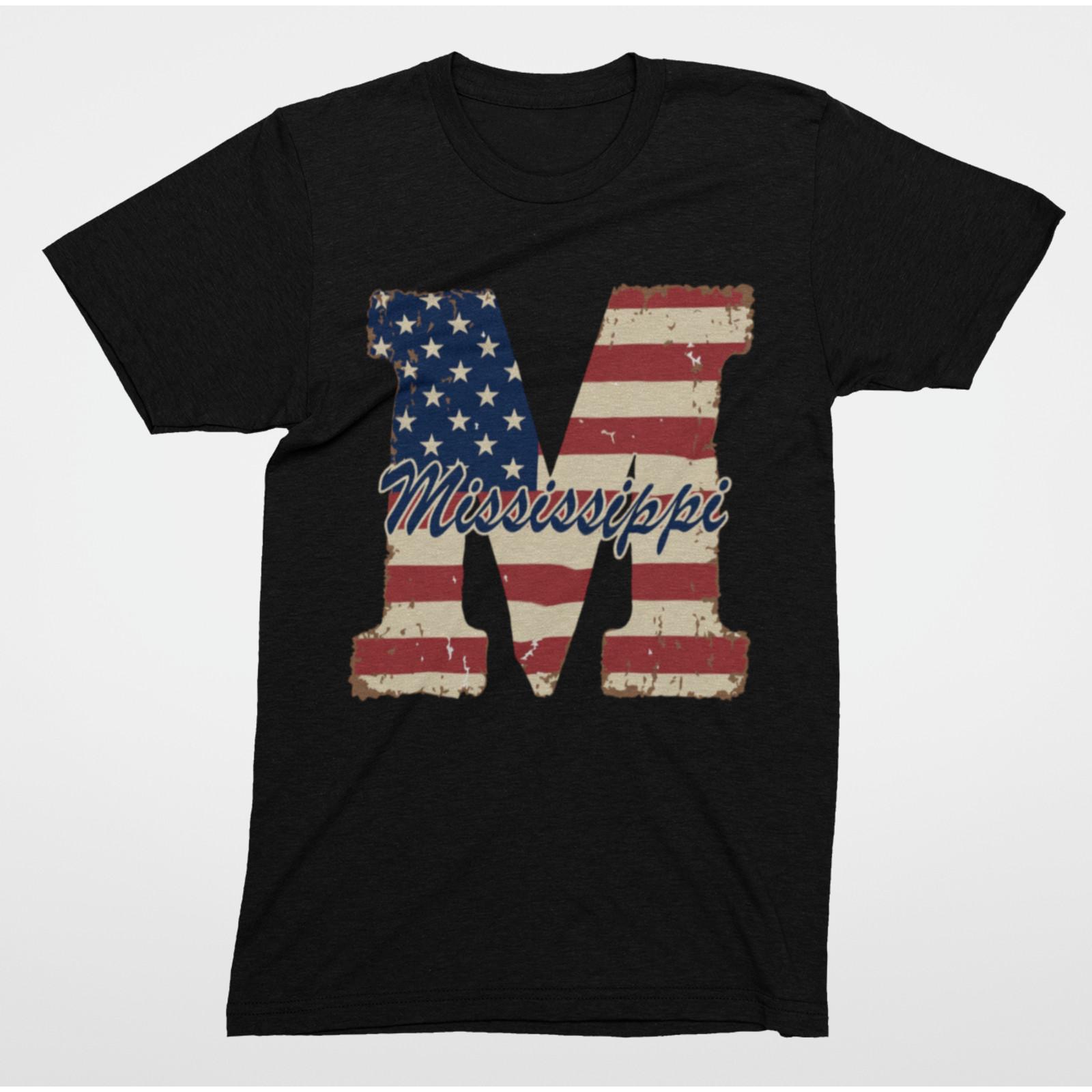 Mississippi American Flag T-Shirt – Retro State Pride Graphic Tee S