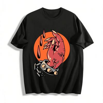 Bloodstained Mechanical Arm Breaking Free Graphic Cool Tee Pure Cotton T-shirt