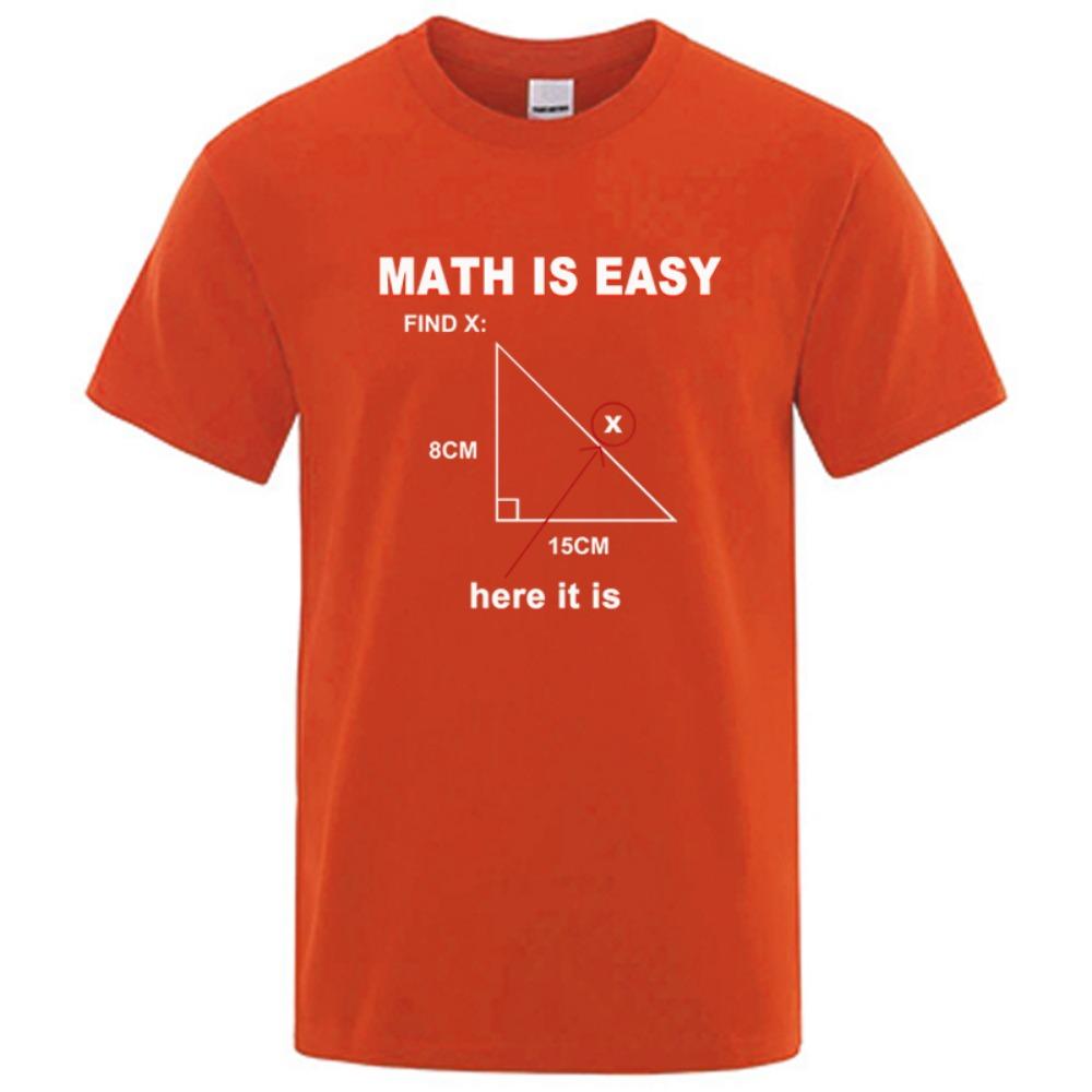 

Men s High-quality T-shirt Casual Fun Math Printing Cool Loose O-neck T-shirt Men s Short-sleeved T-shirt Men s Top S