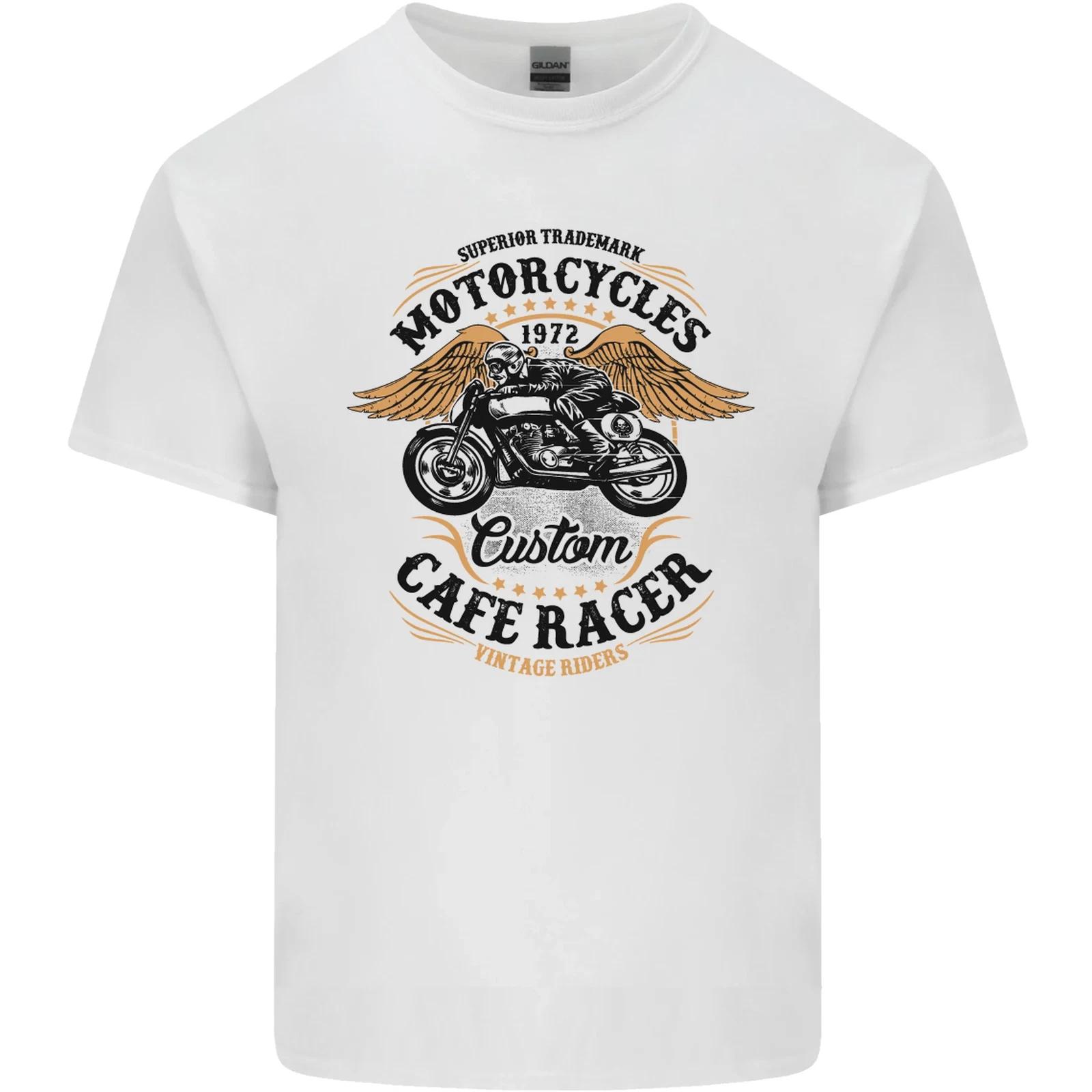 Biker Custom Cafe Racer Motorbike Kids T-Shirt Childrens L