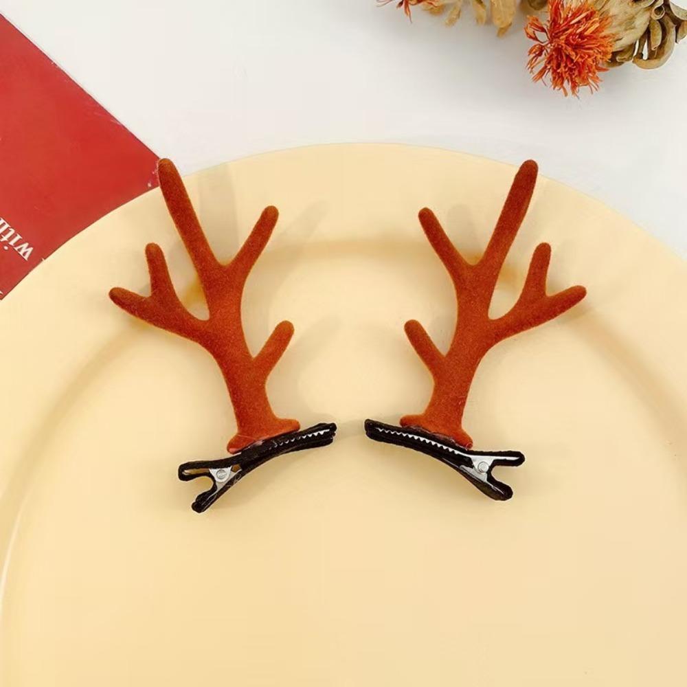 

2pcs Assorted Christmas Reindeer Antler Hair Cute Pinecones Mushrooms Festive Accessories Holiday Parties Celebrations Hairpin