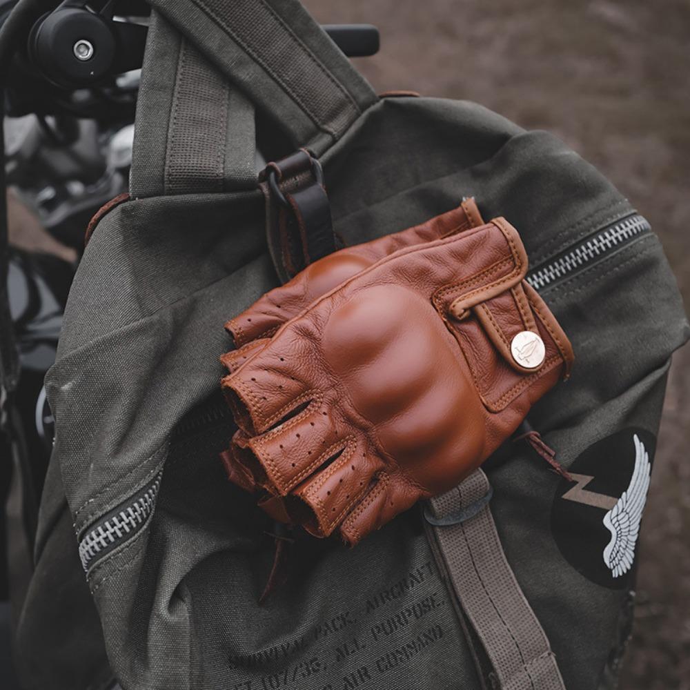 

Мотоциклетные перчатки с противоскользящим покрытием, износостойкие перчатки без пальцев, Мото Мотокросс S коричневый