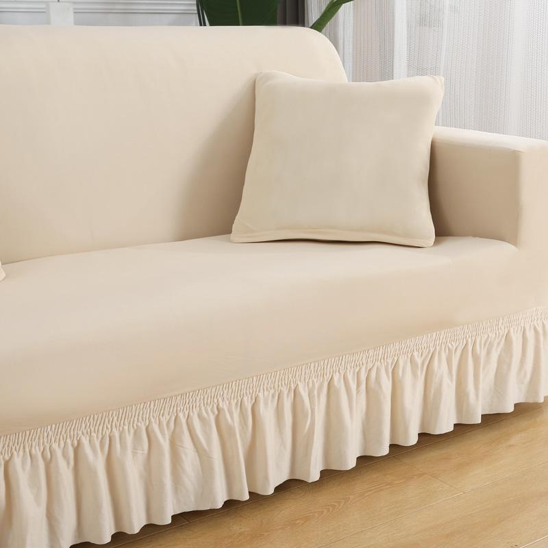High Stretch Sofa Cover For Living Room Spandex Corner Sofa Covers With Skirt Dustproof Non -Slip Sofa Slipcovers For Home Hotel