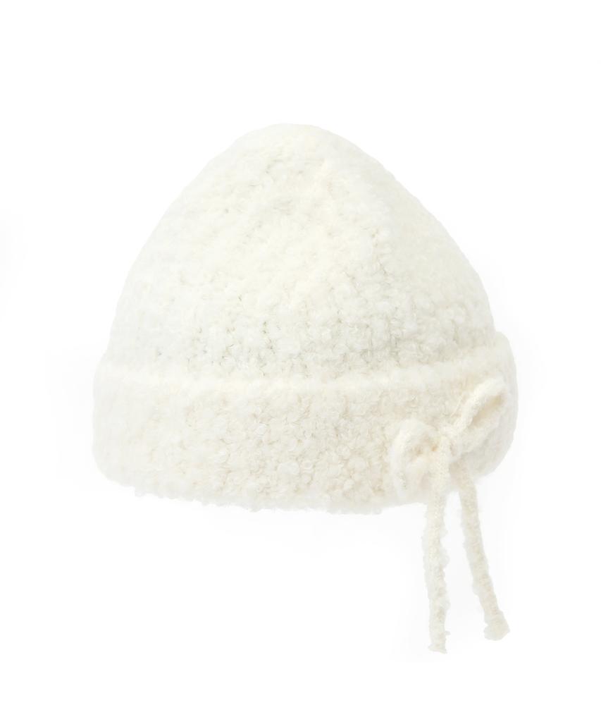 Eondeokeonteulolseutyudio Winter Ribbon Boucle Beanie / Mohair Boucle / Iv
