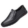 Spring New Top-layer Cowhide Men's Casual Shoes Soft-soled Soft Leather Shoes Slip-on Men's Shoes Hand-sewn Bottom