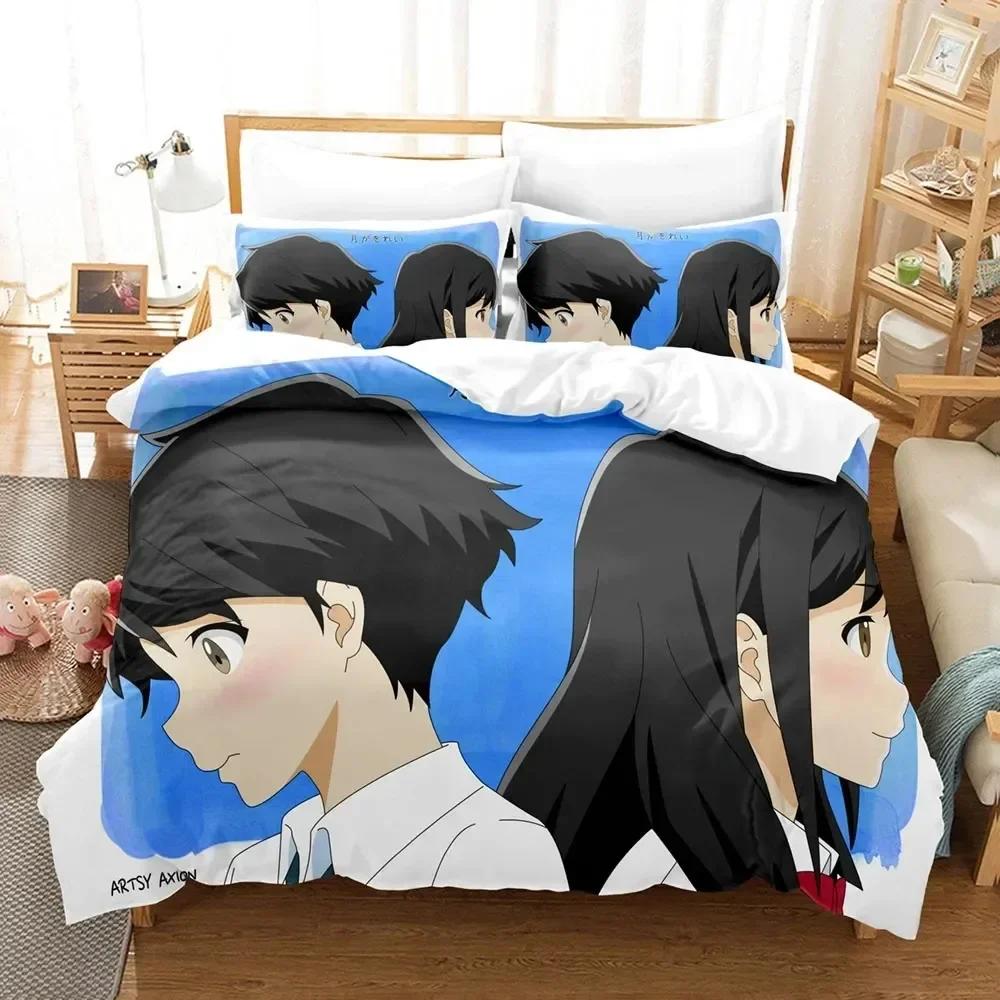 Fashion 3D The Tsuki Ga Kirei Bedding Set Printed Bed Set With Pillowcase Bed Duvet Cover Soft Queen King Size Bedclothes Home