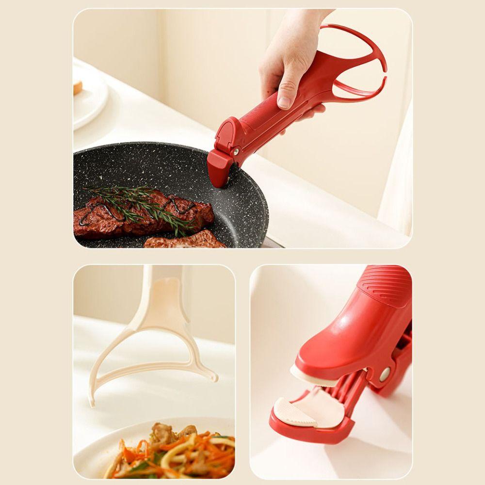 Silicone Handle Anti-hot Bowl Plate Clips Non-Slip Pot Holder Clamp  Steamers Oven