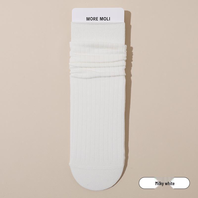 Women's Khaki Chunky Ribbed Slouch Socks - Cotton, Mid-Calf, Antibacterial, Anti-Pilling, Stretchy, and Bone-Free.