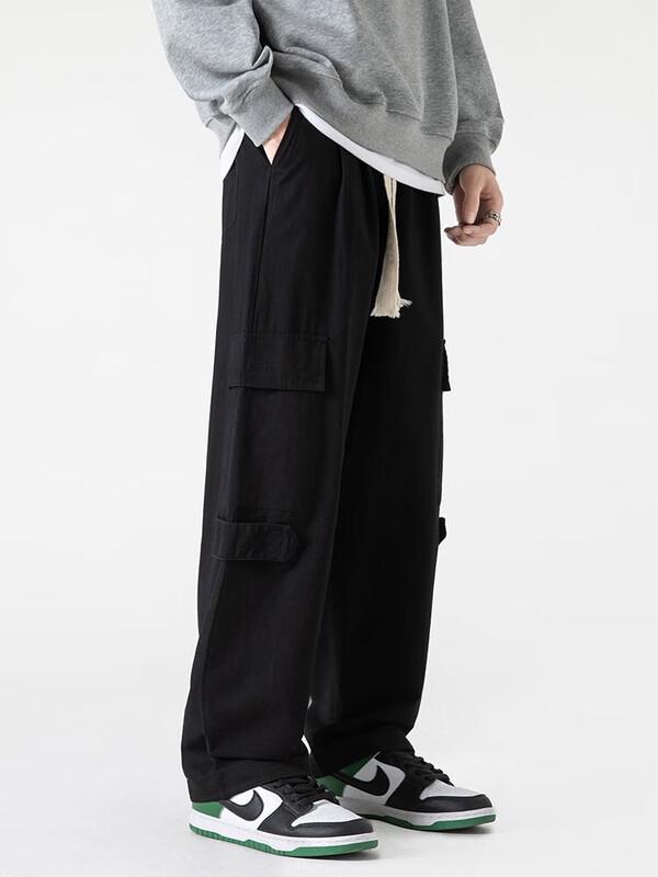 Men's Pure Cotton Retro Loose Straight Cargo Pants