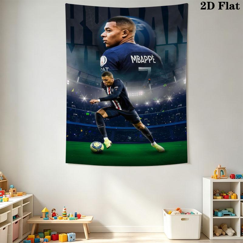 Kylian Mbappé Vibes  Wall Hanging Printed Fabric Blanket Decorative Tapestries for Bedroom Living Room Home Decor