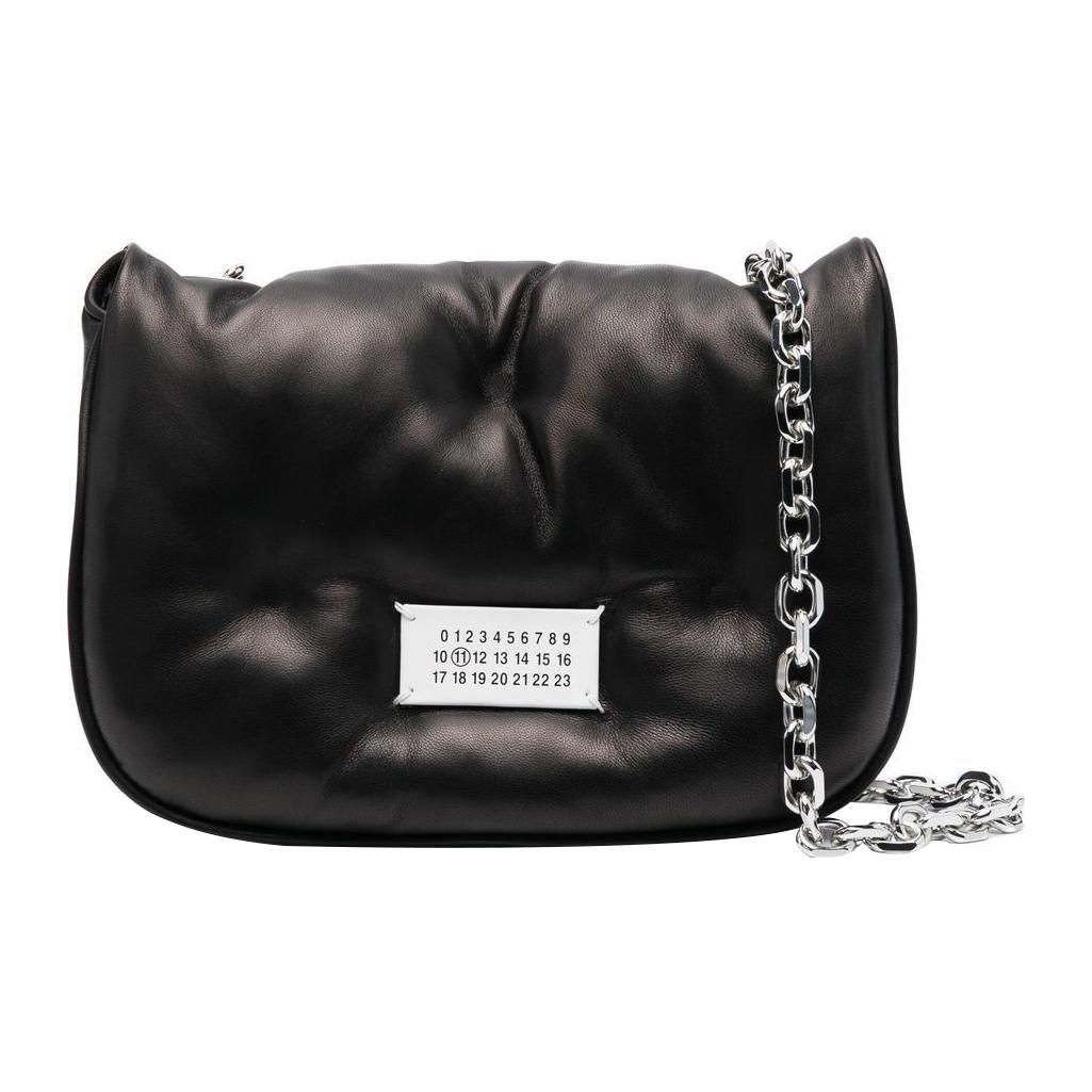 Maison Margiela Glam Slam Logo Ketting Schouderband Crossbody Tas Heren tassen Zwart SB1WG0019P4300T8013 Basic Set (Bag+Dust Bag)