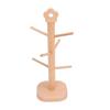 Supporto Espositore per Elastici per Capelli in Legno a 6 Ganci Scrivania Legno Porta Accessori per Capelli Scaffale portaoggetti